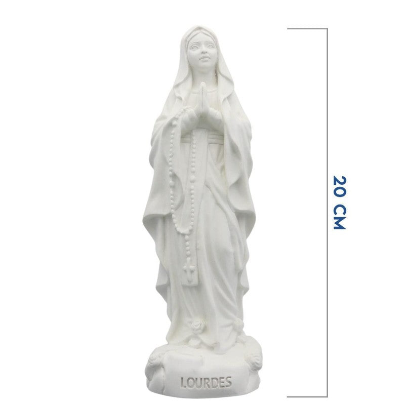 Statue fluorescente en résine de Notre Dame de Lourdes.