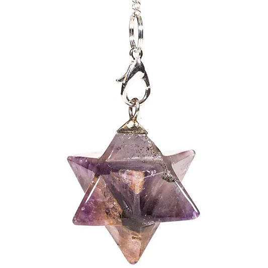 Pendule Amethyste Merkaba 8 pointes