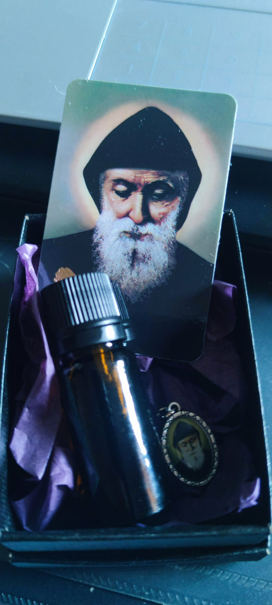 Coffret huile Sainte de St Charbel