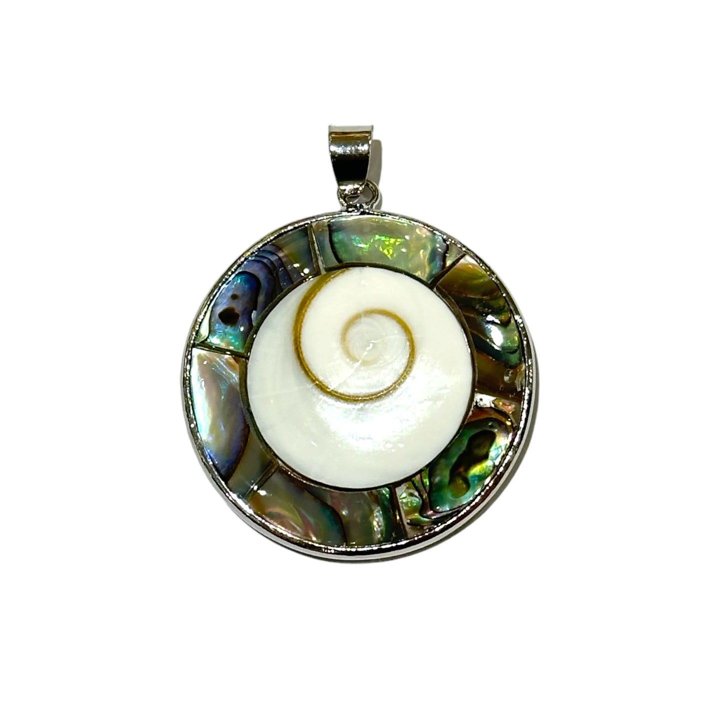 Pendentif en Oeil de sainte Lucie et abalone