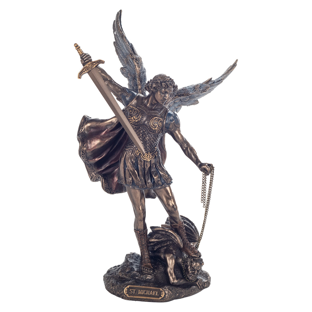 STATUETTE SAINT MIchel avec laisse