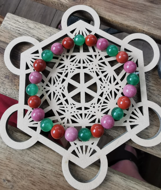 bracelet METATRON Jaspe rouge, aventurine, Rhodonite 1