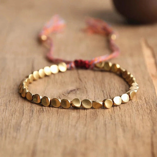 Bracelet tibétain en perles en cuivre
