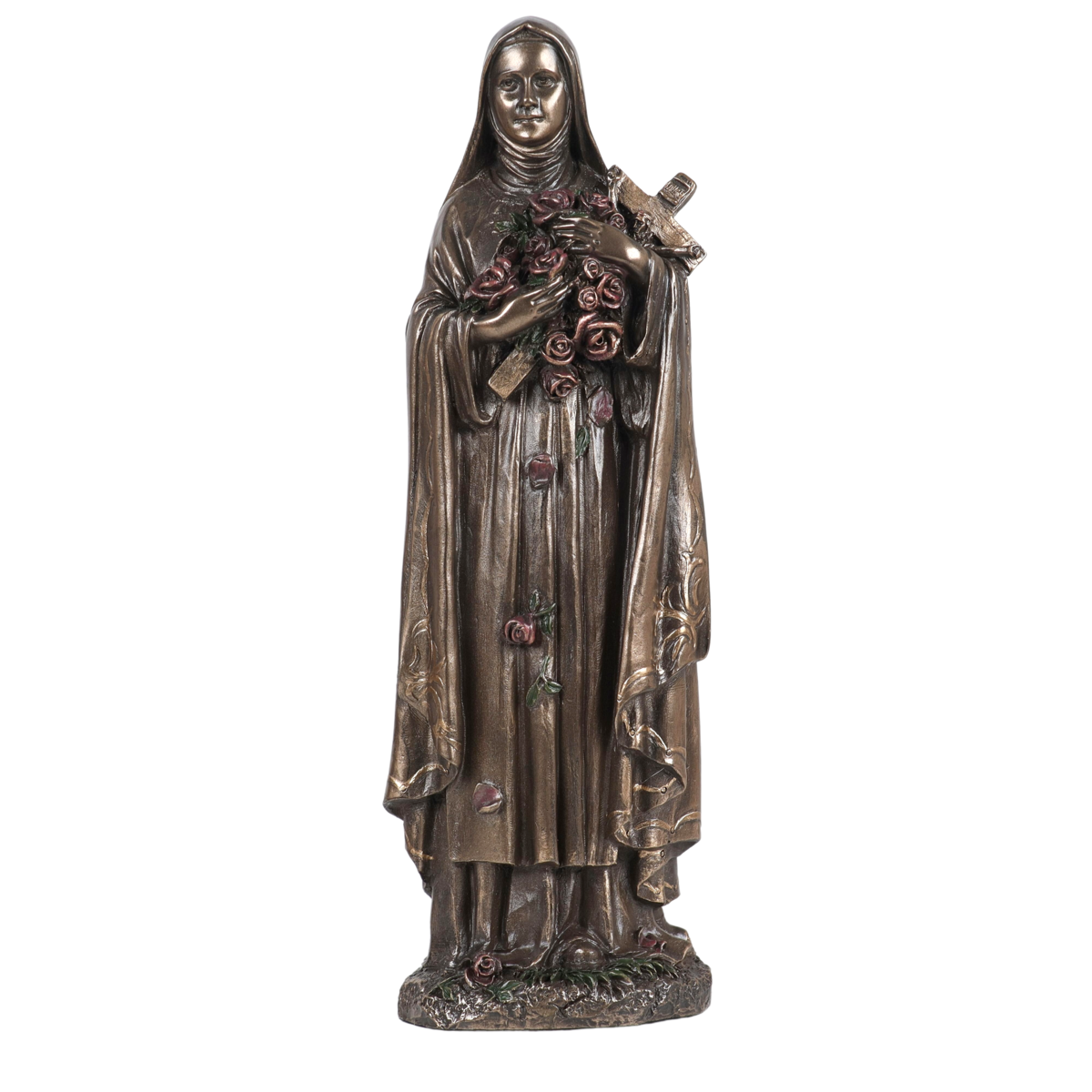 Statue bronze coulé à froid de sainte Thérèse, H. 20 cm