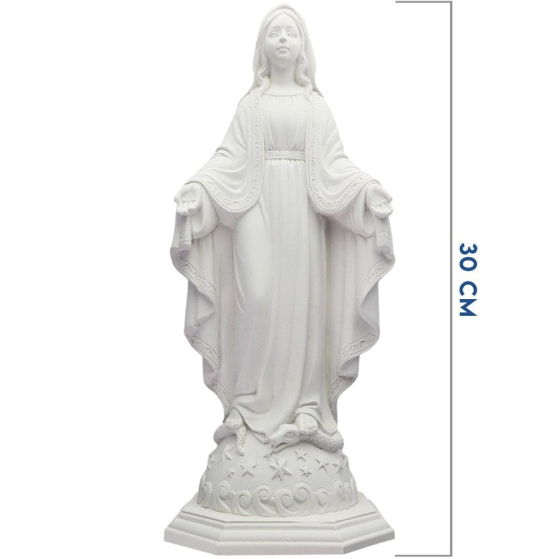 Statue fluorescente en résine de la Vierge Miraculeuse.